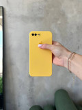 Чехол Silicone case с закрытой камерой на iPhone 7+/8+ Yellow #04