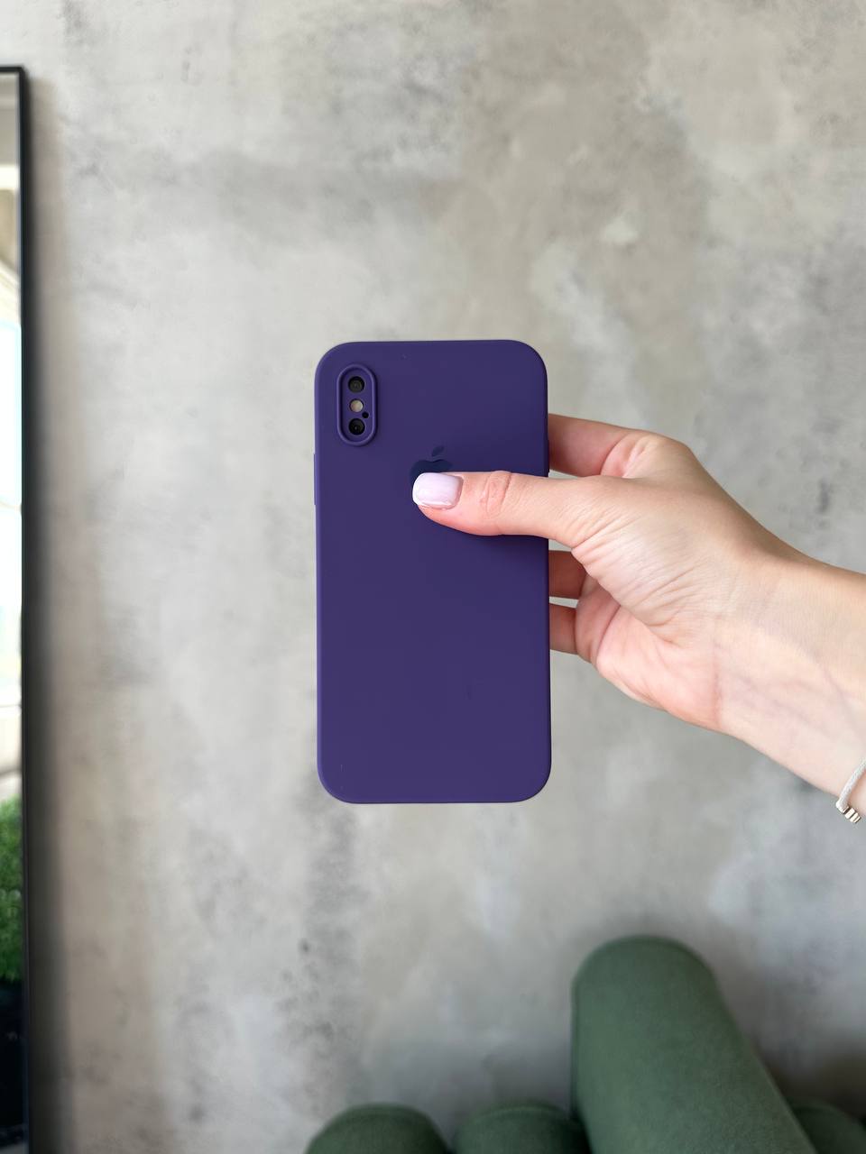 Чохол Silicone case із закритою камерою на iPhone X/XS Amethyst #54