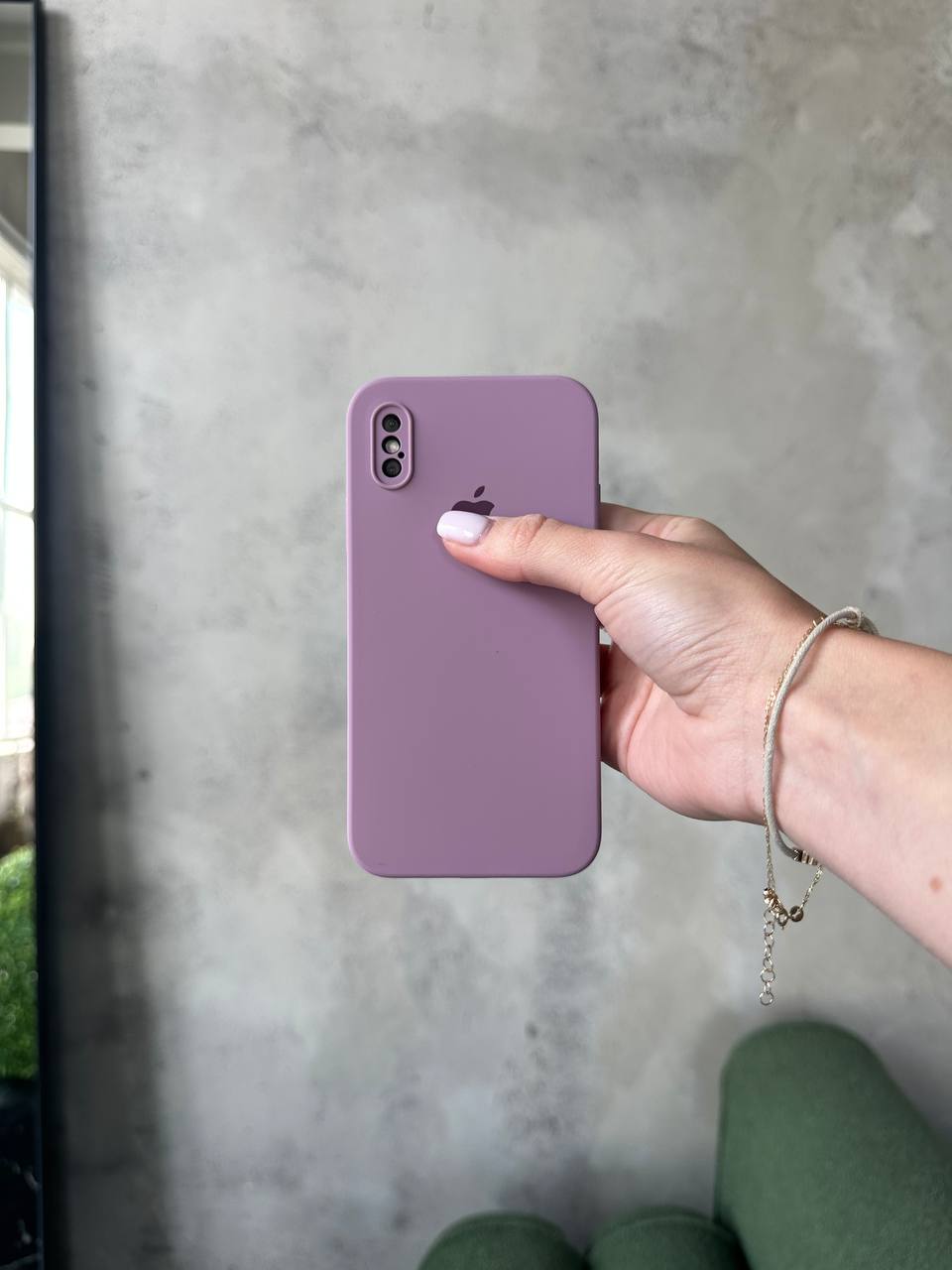 Чохол Silicone case із закритою камерою на iPhone X/XS Blueberry #36