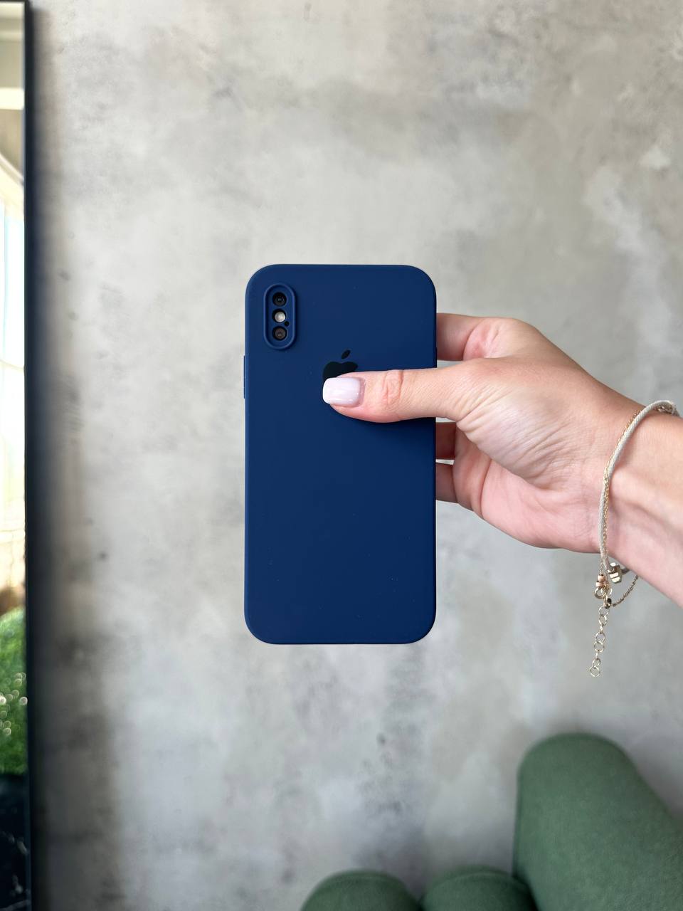 Чохол Silicone case із закритою камерою на iPhone X/XS Deep Navy #39