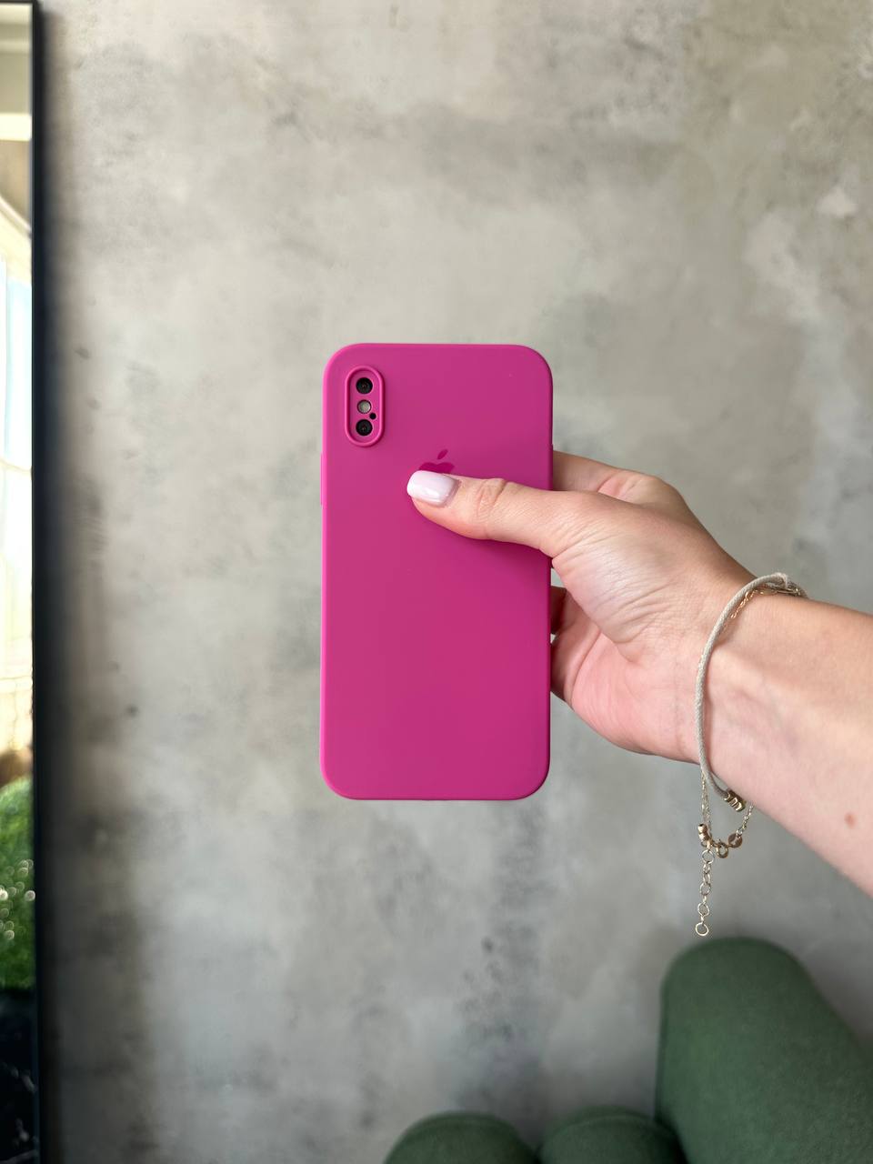 Чохол Silicone case із закритою камерою на iPhone X/XS Dragon Fruit #32