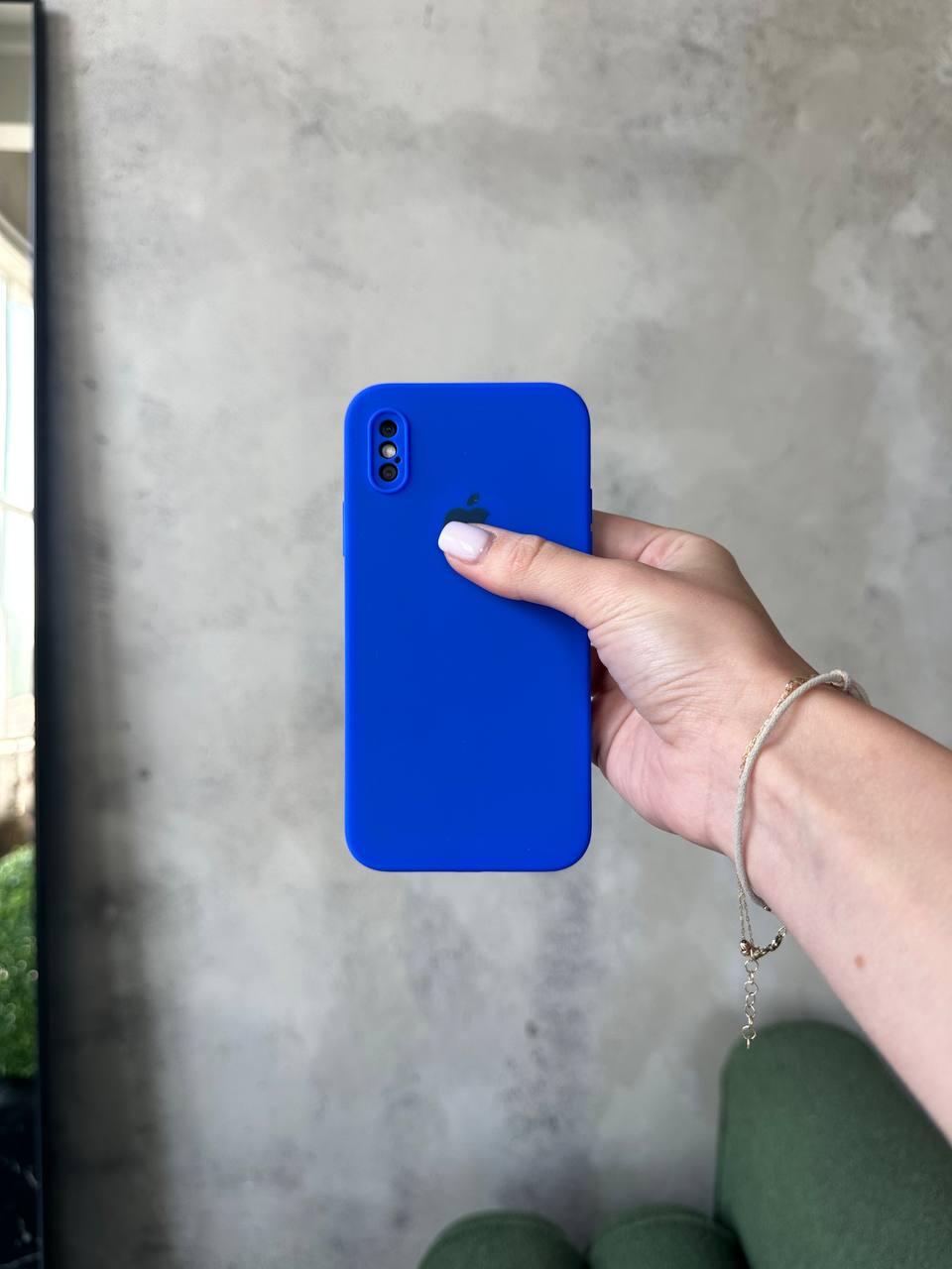 Чохол Silicone case із закритою камерою на iPhone X/XS Electric Blue #45