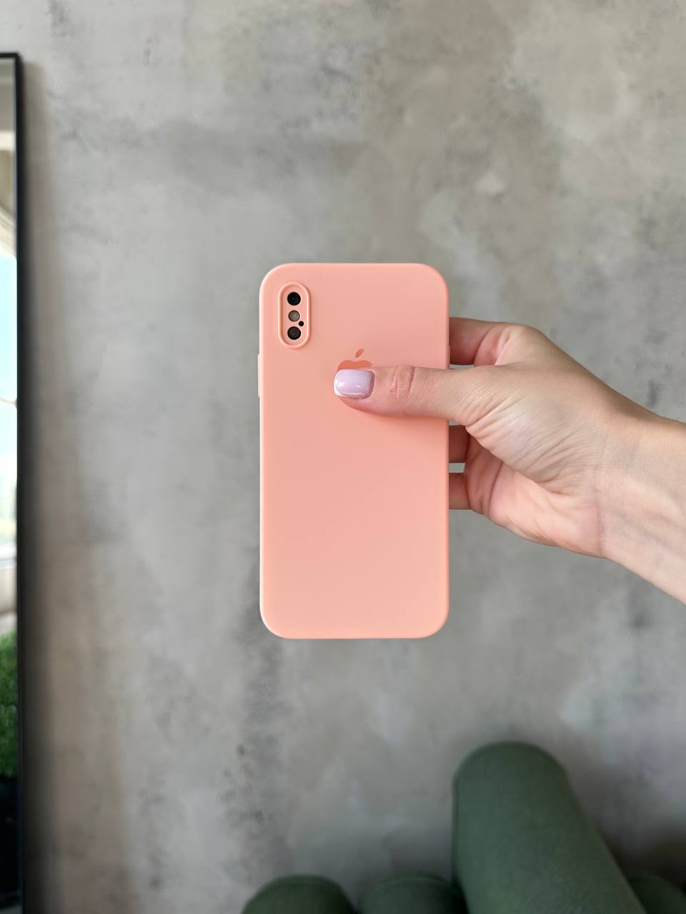 Чохол Silicone case із закритою камерою на iPhone X/XS Grapefruit #37