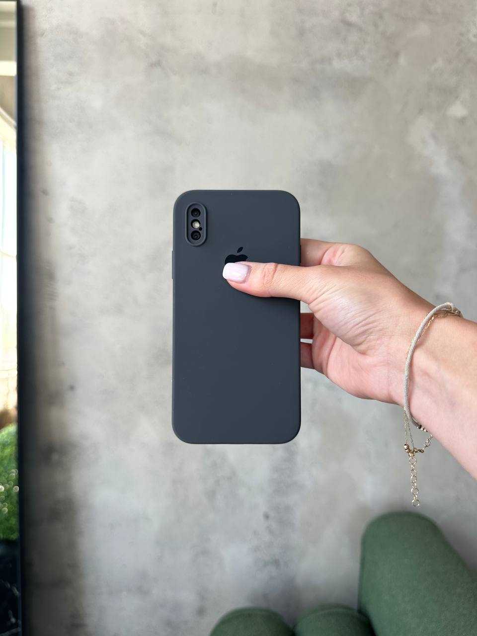 Чохол Silicone case із закритою камерою на iPhone X/XS Graphite #12