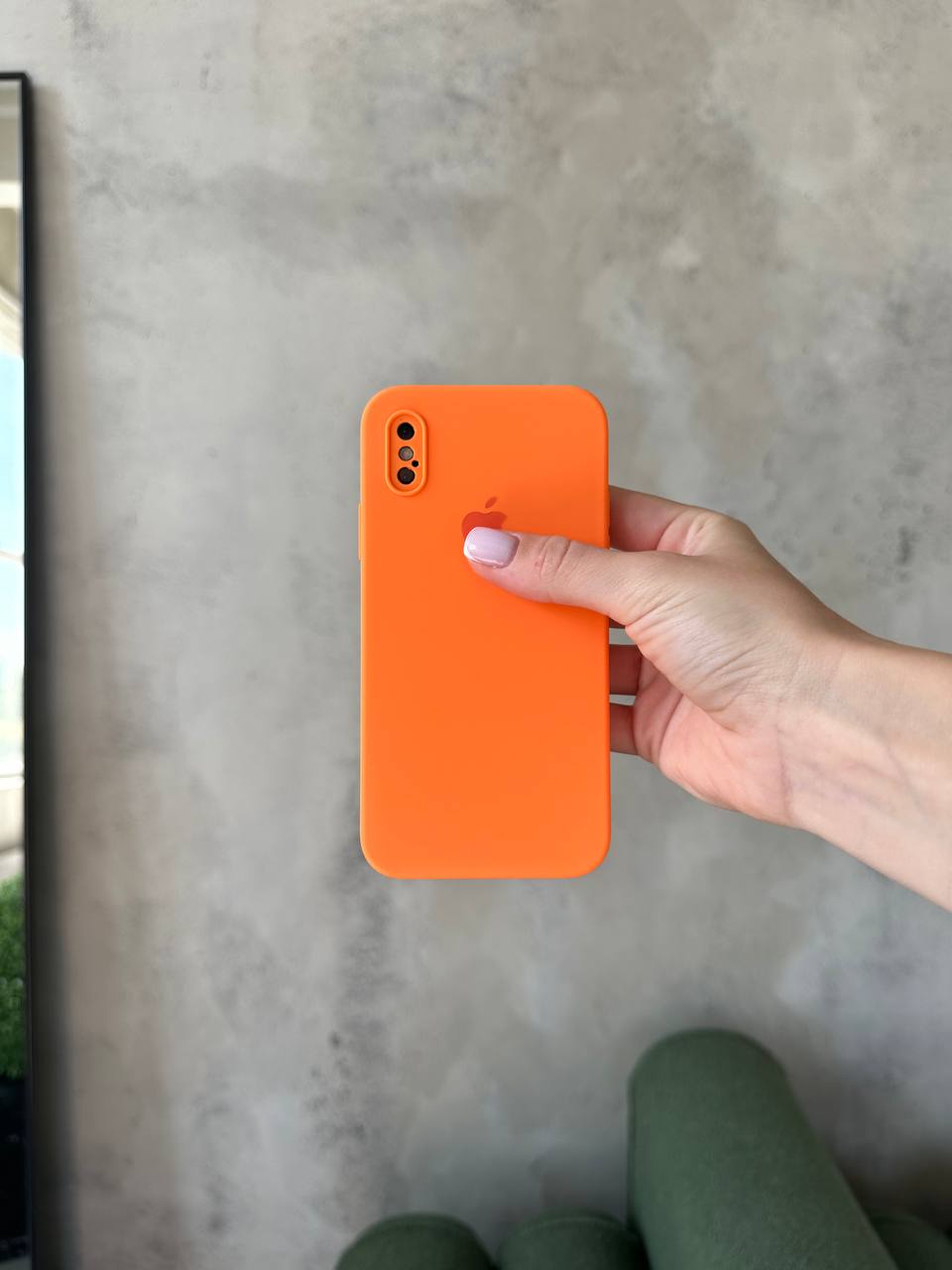 Чохол Silicone case із закритою камерою на iPhone X/XS Kumquat #52