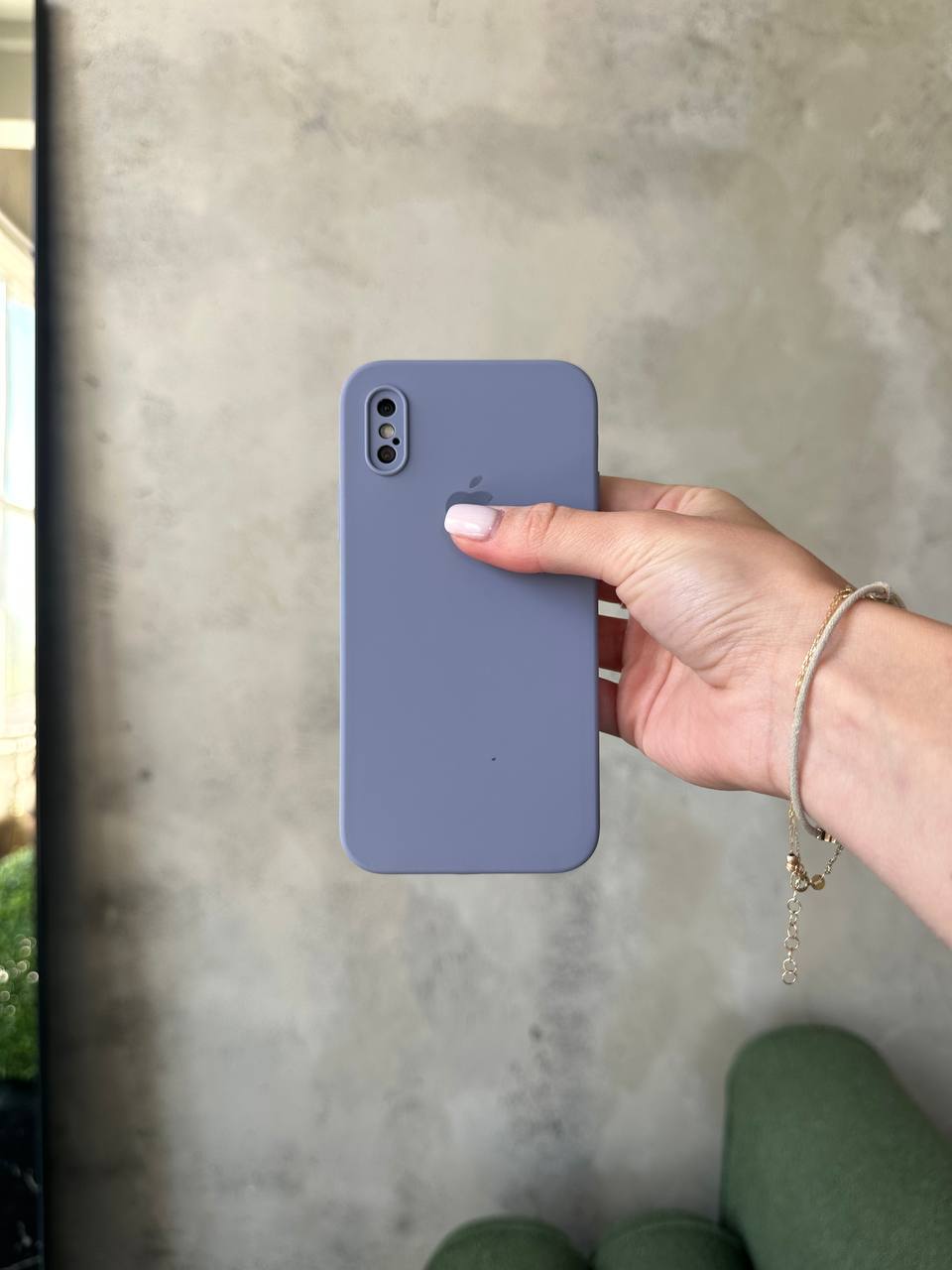 Чохол Silicone case із закритою камерою на iPhone X/XS Lavander Grey #28