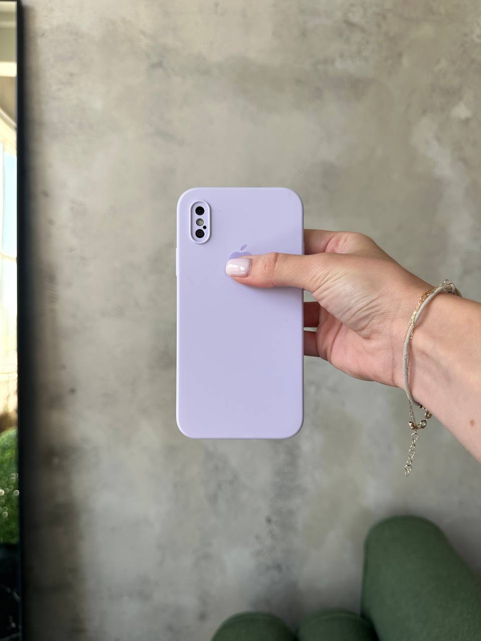 Чохол Silicone case із закритою камерою на iPhone X/XS Lilac Purple #58