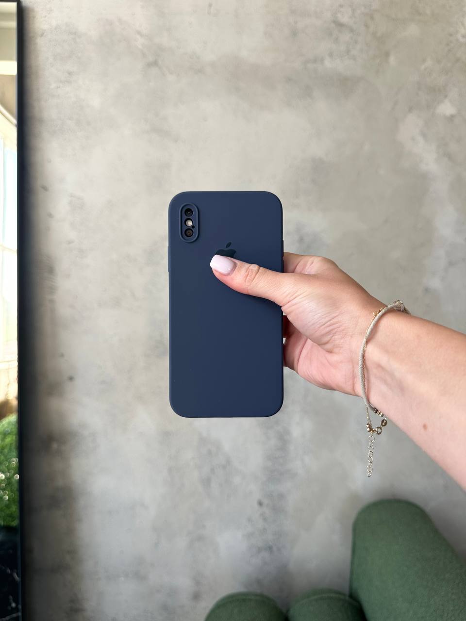 Чохол Silicone case із закритою камерою на iPhone X/XS Midnight Blue #07