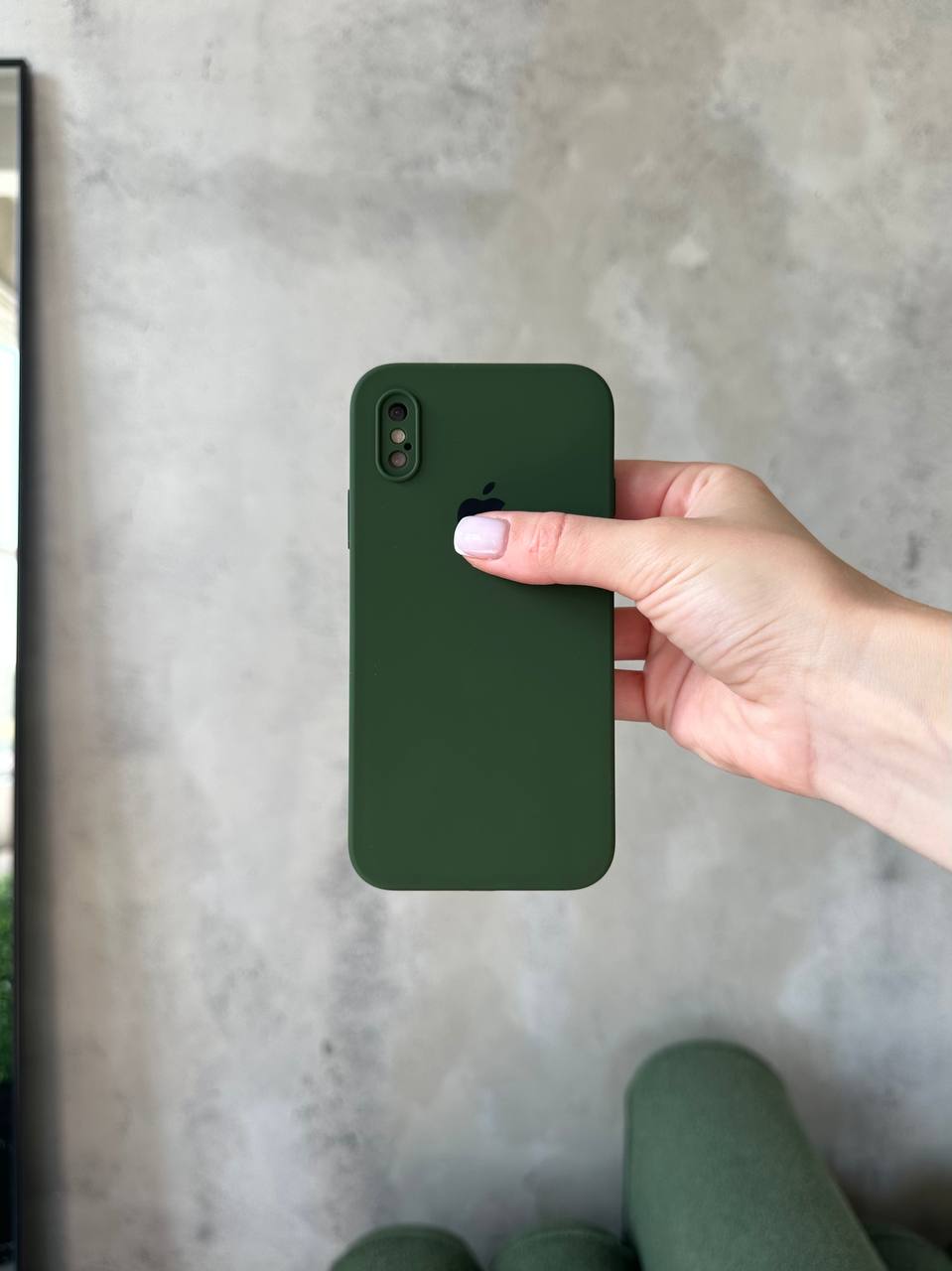 Чохол Silicone case із закритою камерою на iPhone X/XS Pacific Green #31