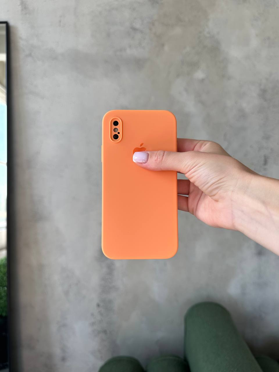 Чехол Silicone case с закрытой камерой на iPhone XS Max Papaya #34