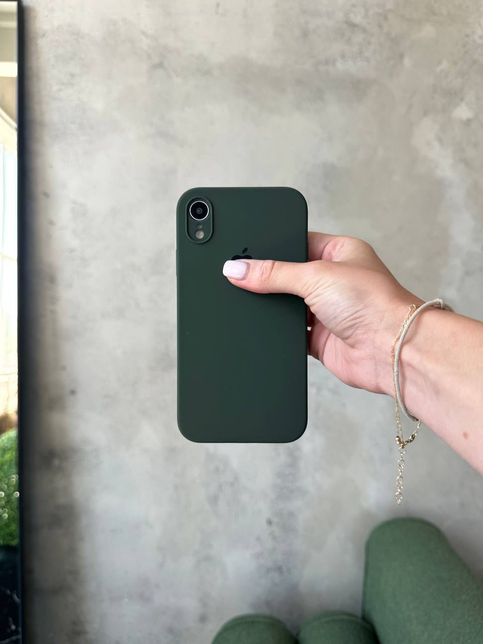 Чохол Silicone case із закритою камерою на iPhone XR Cyprus Green #40