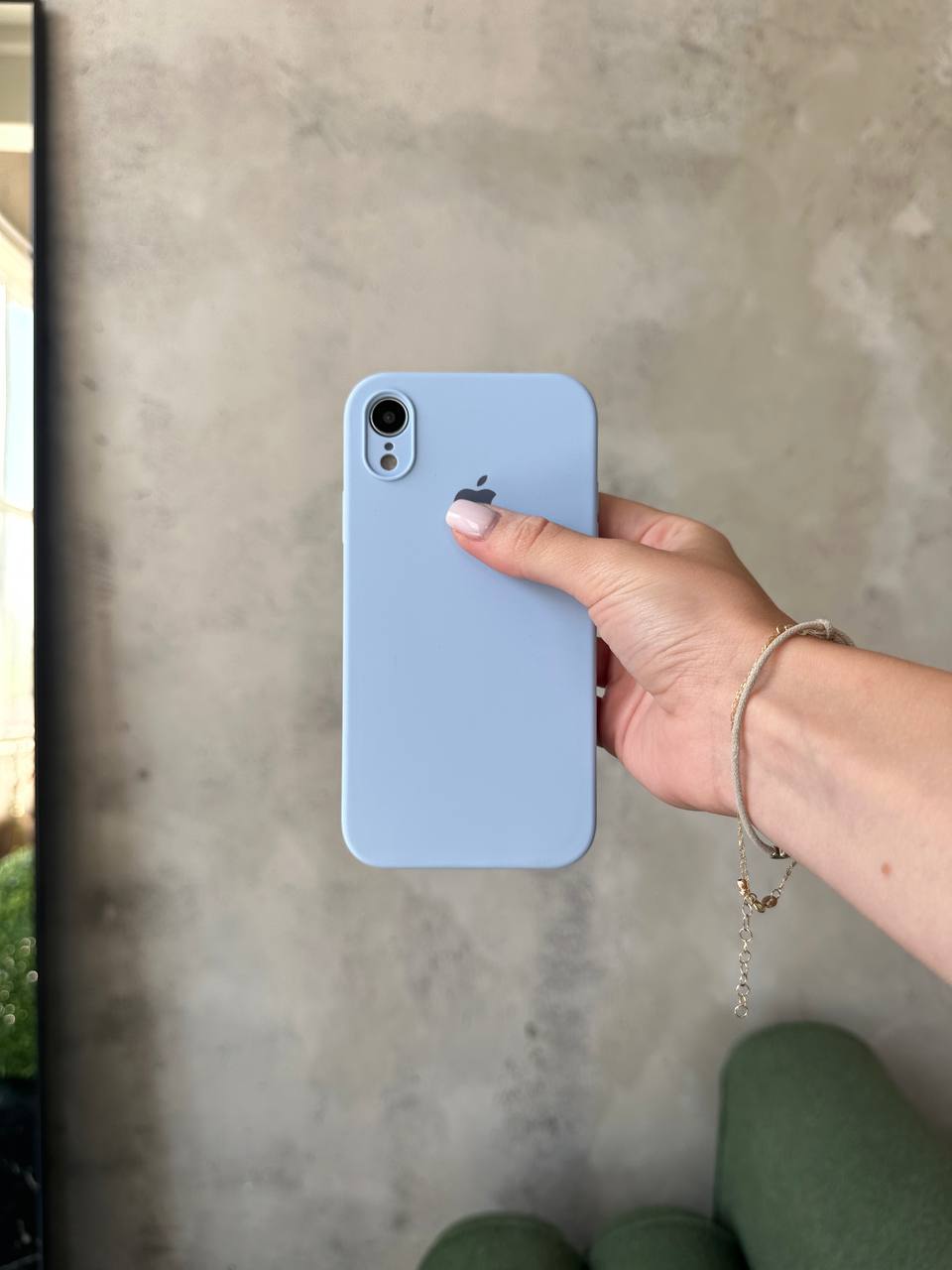 Чехол Silicone case с закрытой камерой для iPhone XR Lilac #05