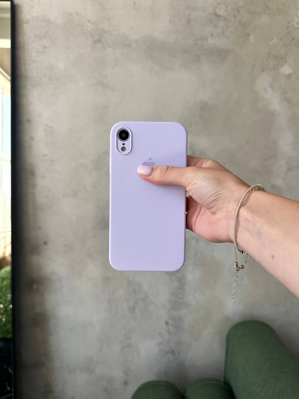 Чехол Silicone case с закрытой камерой на iPhone XR Lilac Purple #58