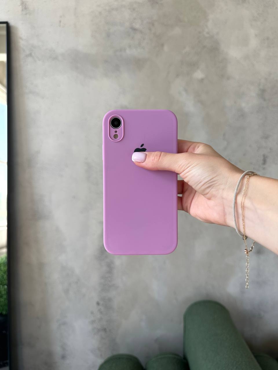 Чехол Silicone case с закрытой камерой на iPhone XR Mauve #60