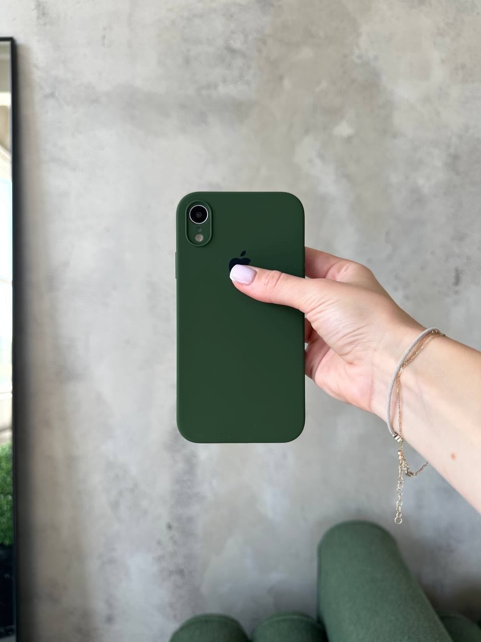 Чехол Silicone case с закрытой камерой на iPhone XR Pacific Green #31
