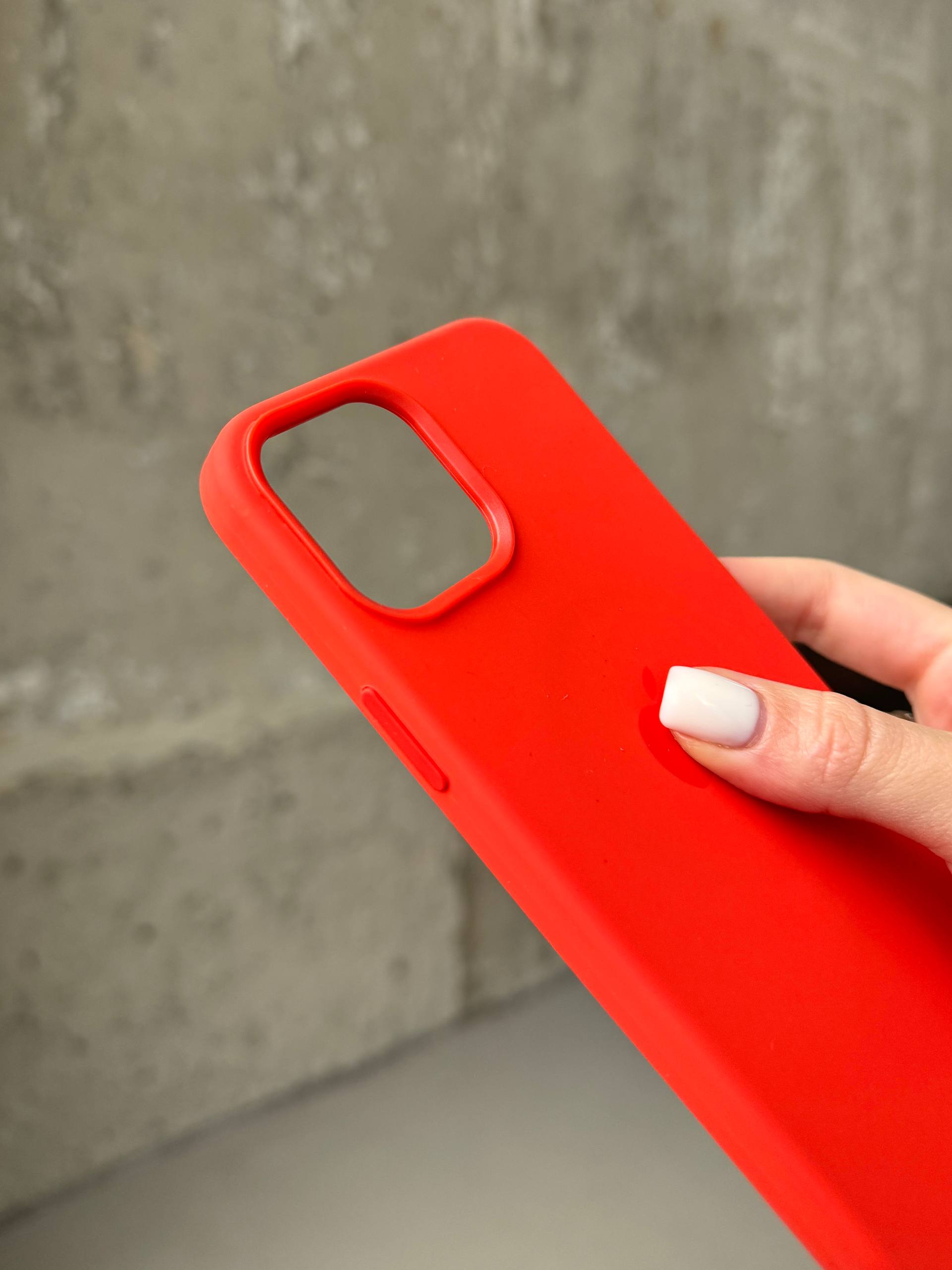 Чехол Silicone case с Magsafe на iPhone 12 / 12 Pro Electric Orange (15)