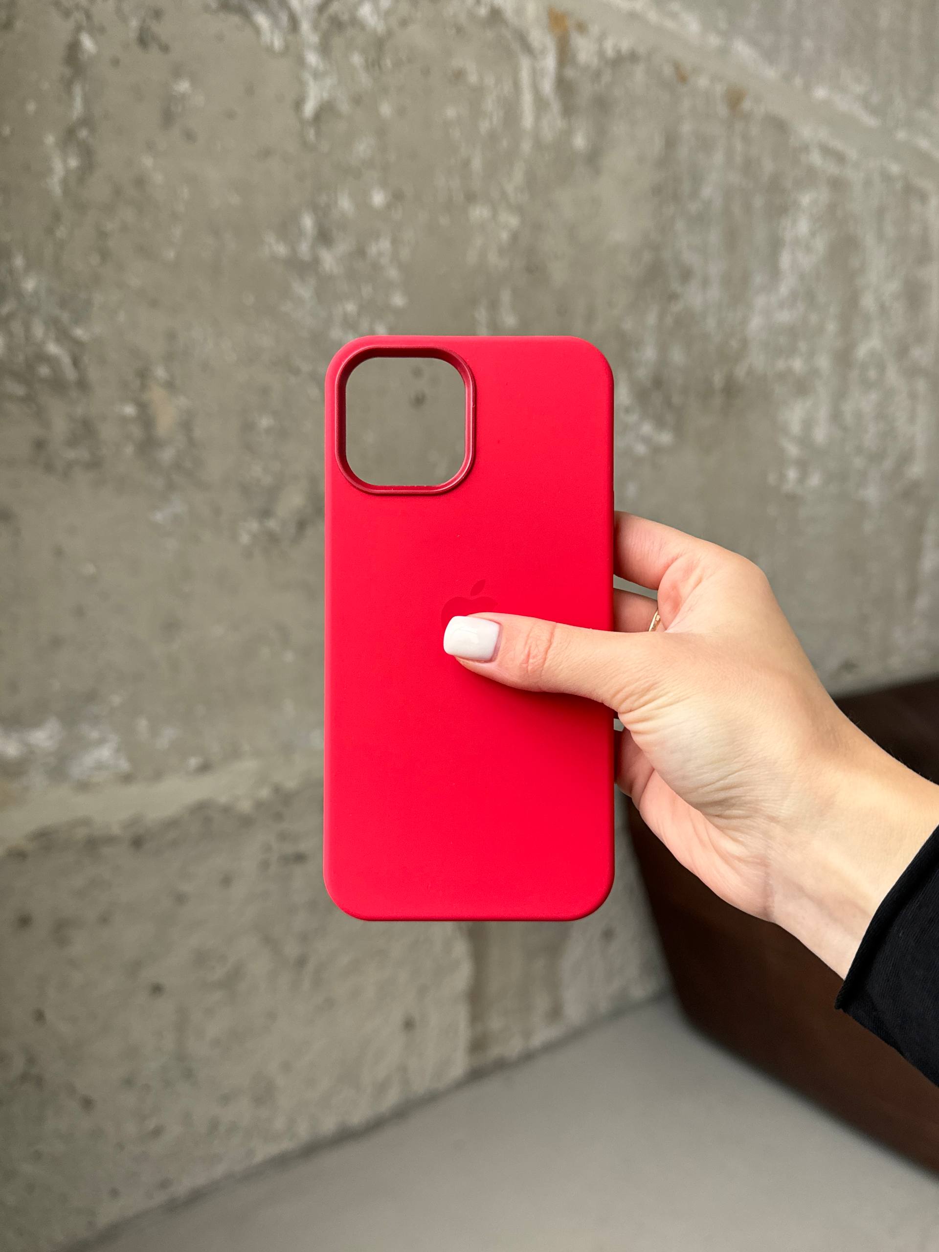 Чохол Silicone case з Magsafe на iPhone 12 / 12 Pro Red (02)