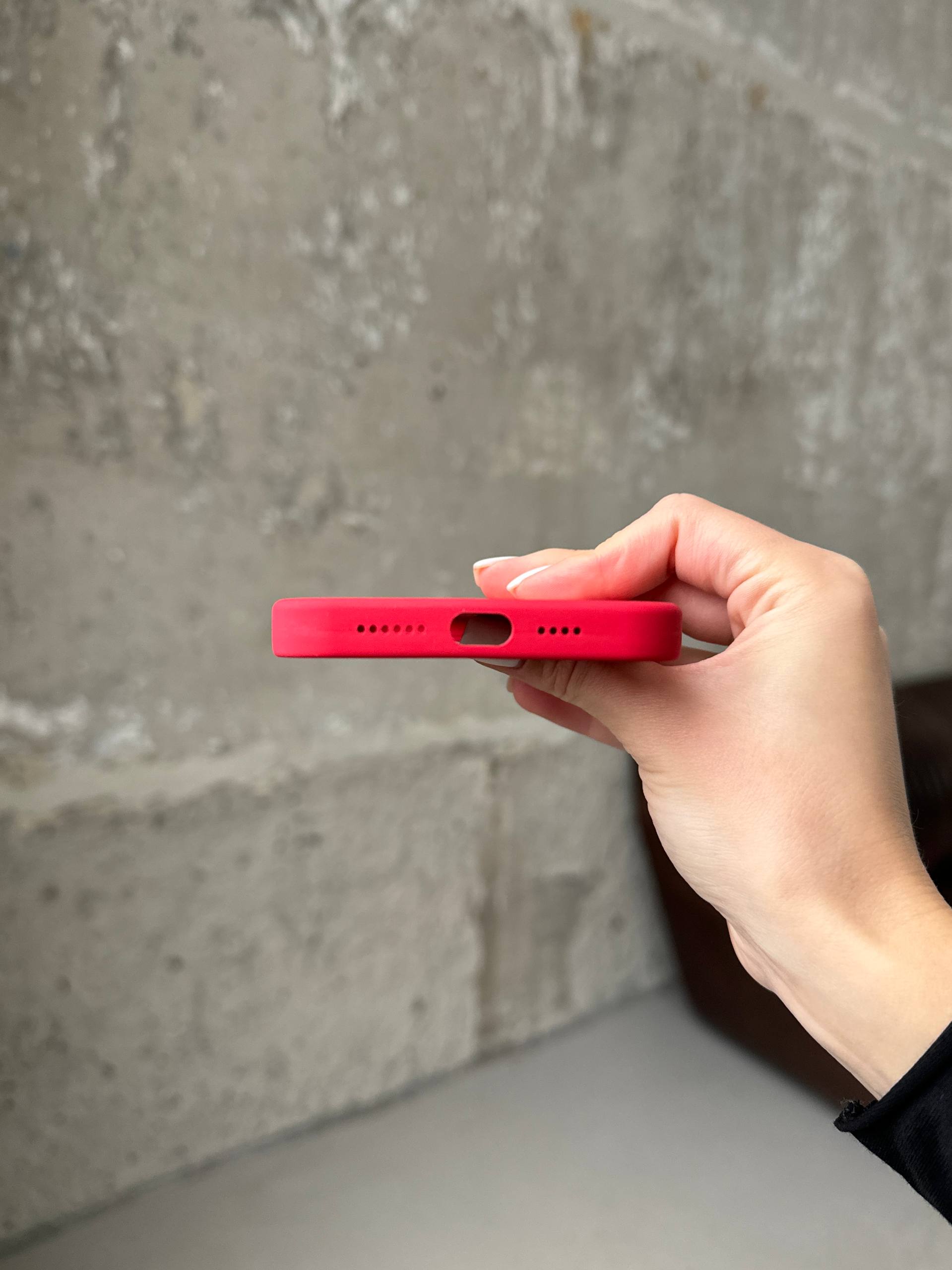 Чохол Silicone case з Magsafe на iPhone 12 / 12 Pro Red (02)