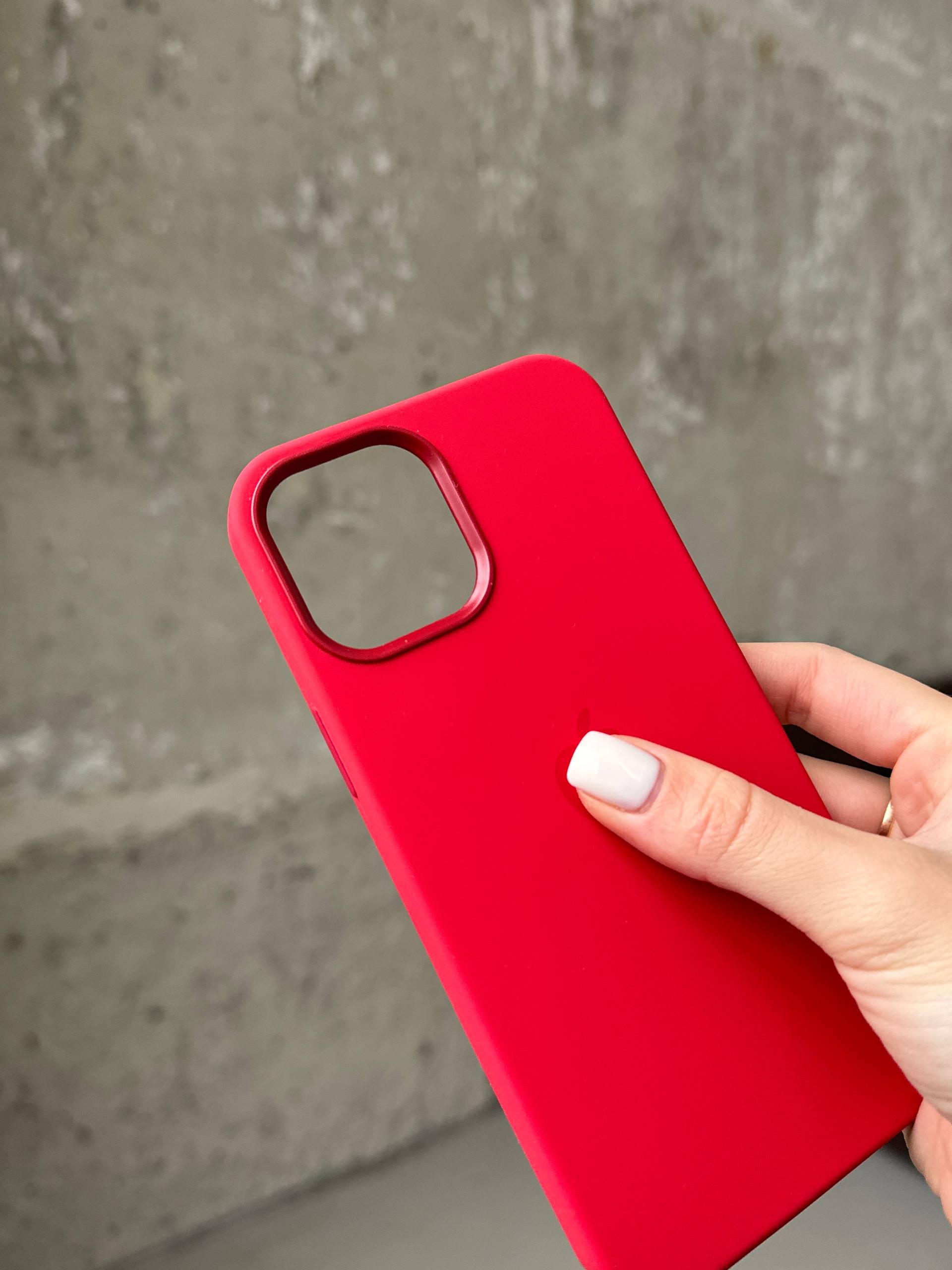 Чохол Silicone case з Magsafe на iPhone 12 / 12 Pro Red (02)