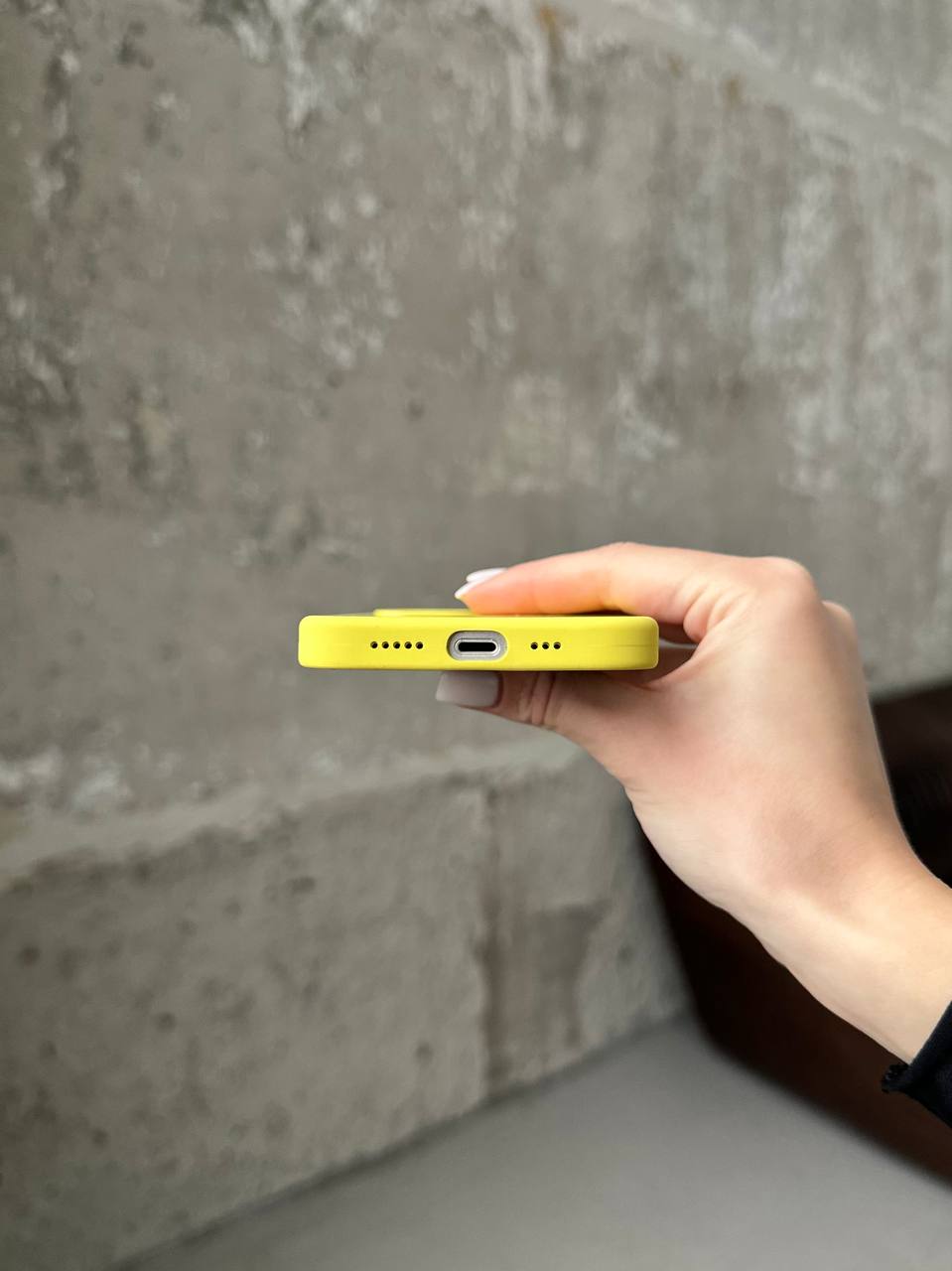 Чохол Silicone case з Magsafe на iPhone 13 Lemon Zest (09)