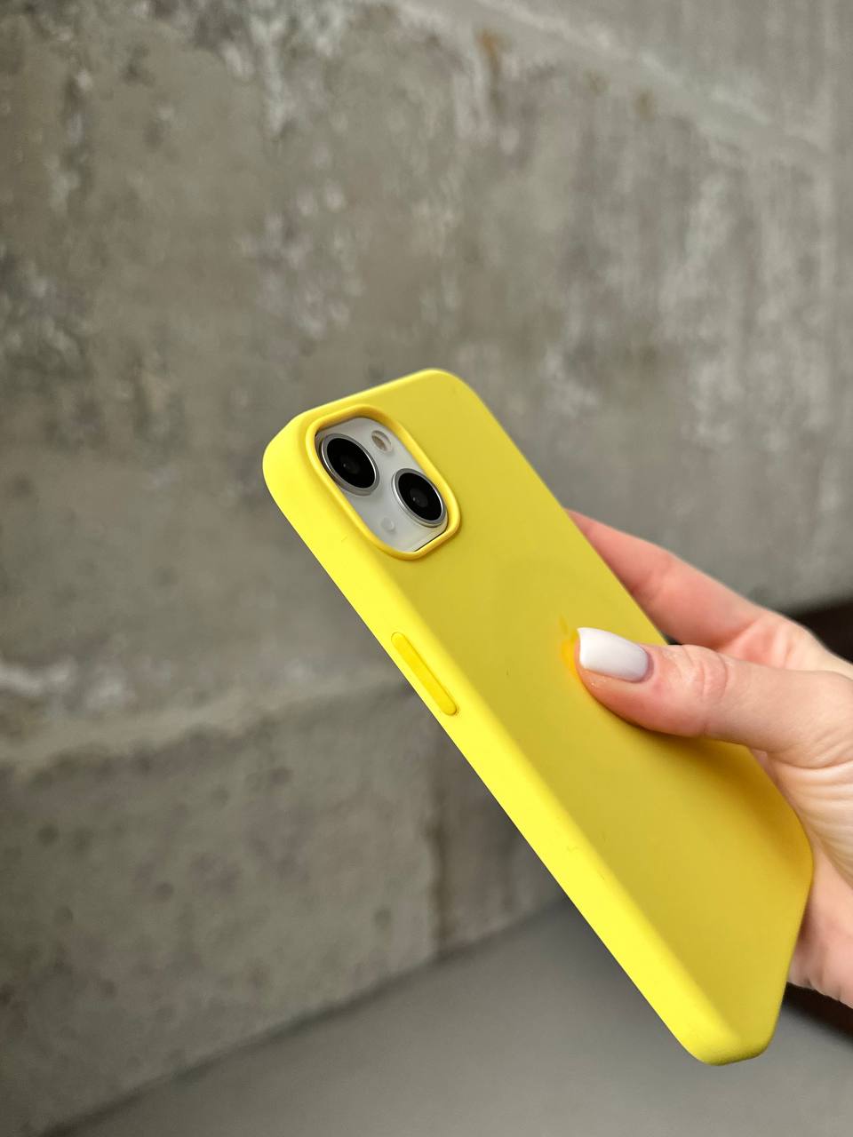 Чохол Silicone case з Magsafe на iPhone 13 Lemon Zest (09)