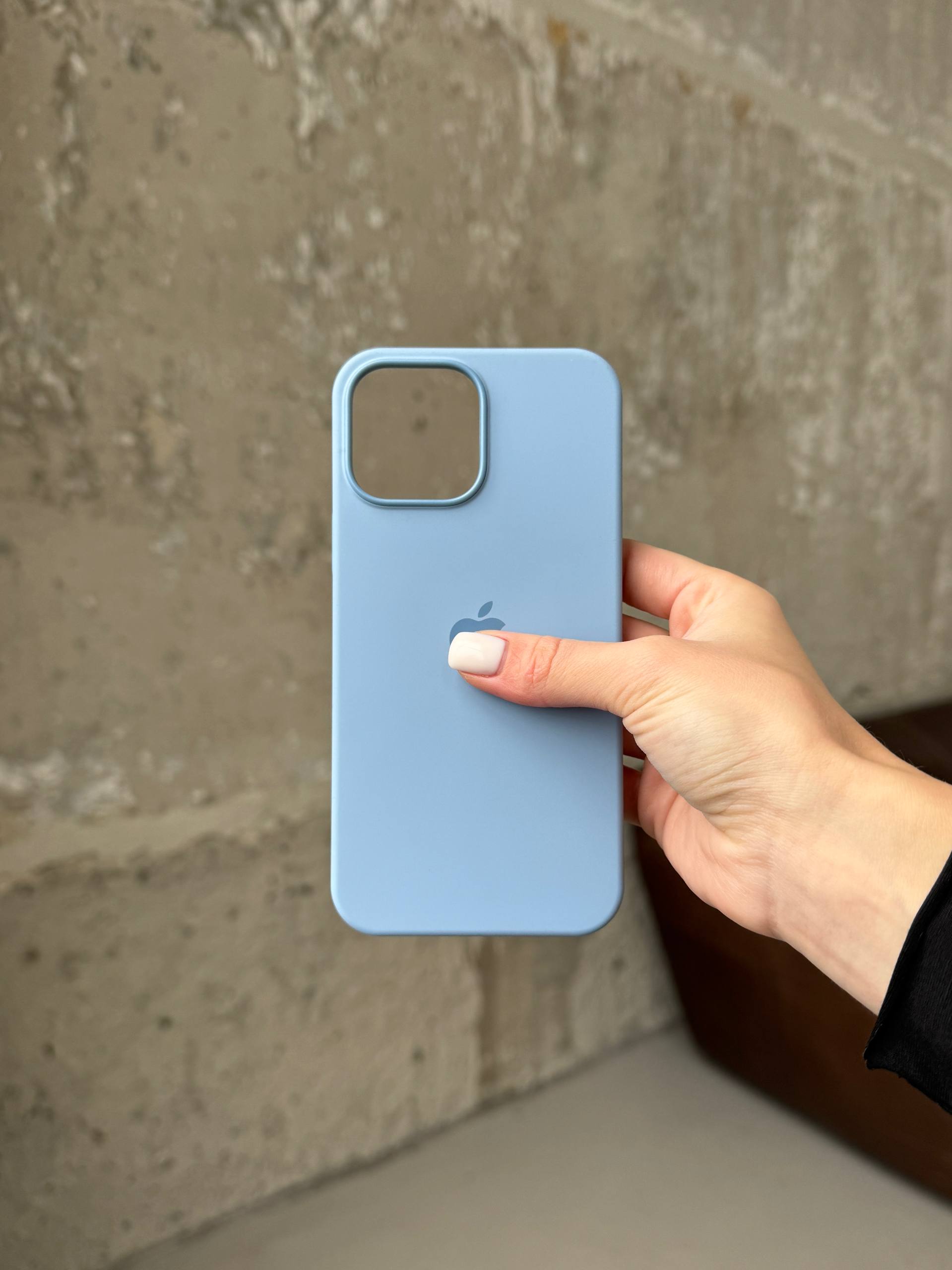 Чехол Silicone case с Magsafe на iPhone 13 Pro Blue Fog (10)