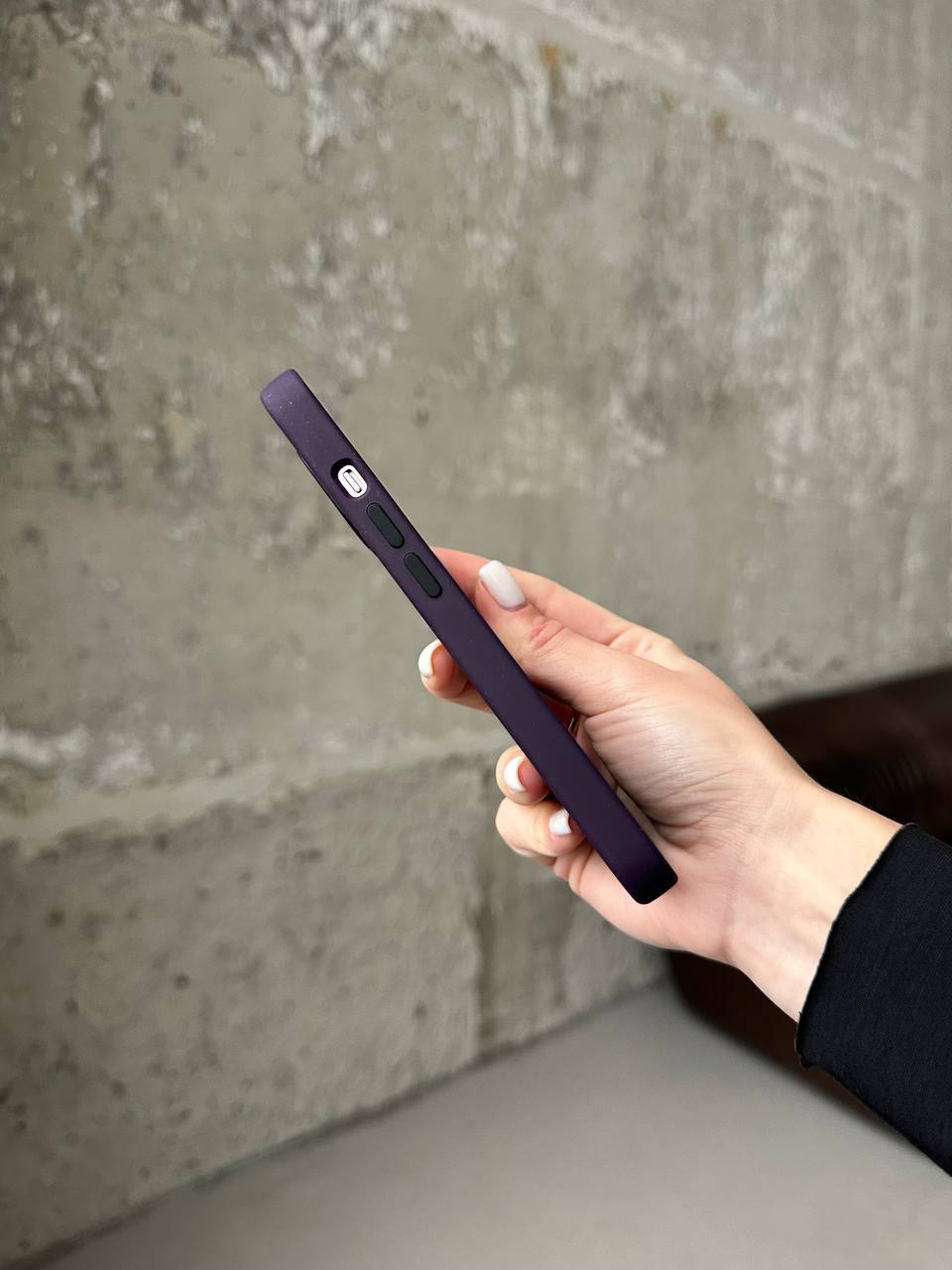 Чохол Silicone case з Magsafe на iPhone 14 Elderberry (08)