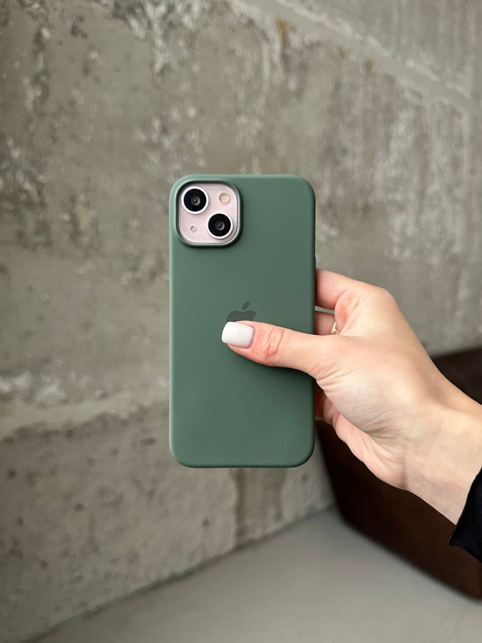 Чохол Silicone case з Magsafe на iPhone 14+ Olive (10)