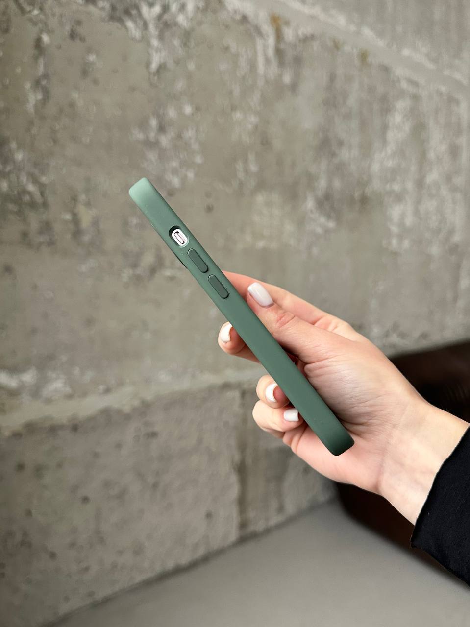 Чохол Silicone case з Magsafe на iPhone 14+ Olive (10)