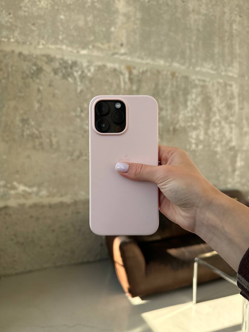 Чохол Silicone case з Magsafe на iPhone 14 Pro Max Chalk Pink (03)