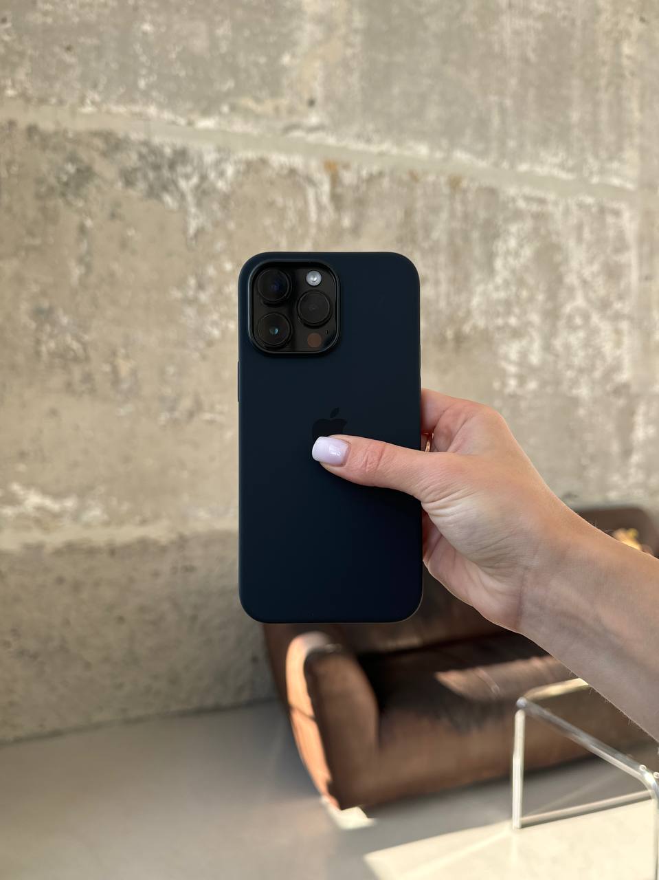 Чохол Silicone case з Magsafe на iPhone 14 Pro Max Midnight (01)