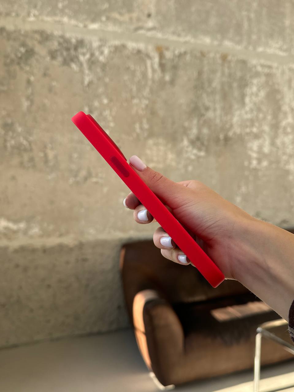 Чехол Silicone case с Magsafe на iPhone 14 Pro Red (04)