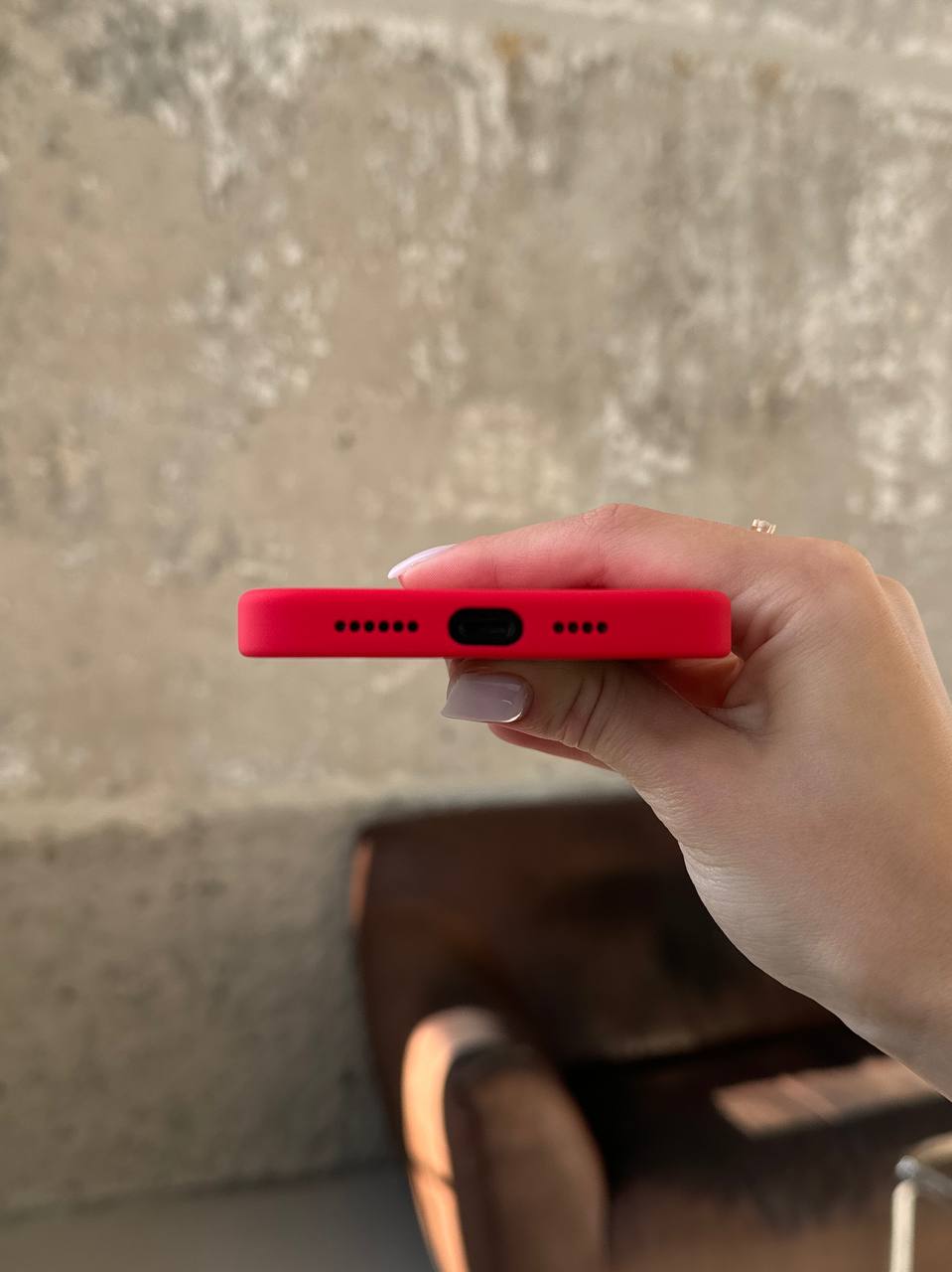 Чехол Silicone case с Magsafe на iPhone 14 Pro Red (04)