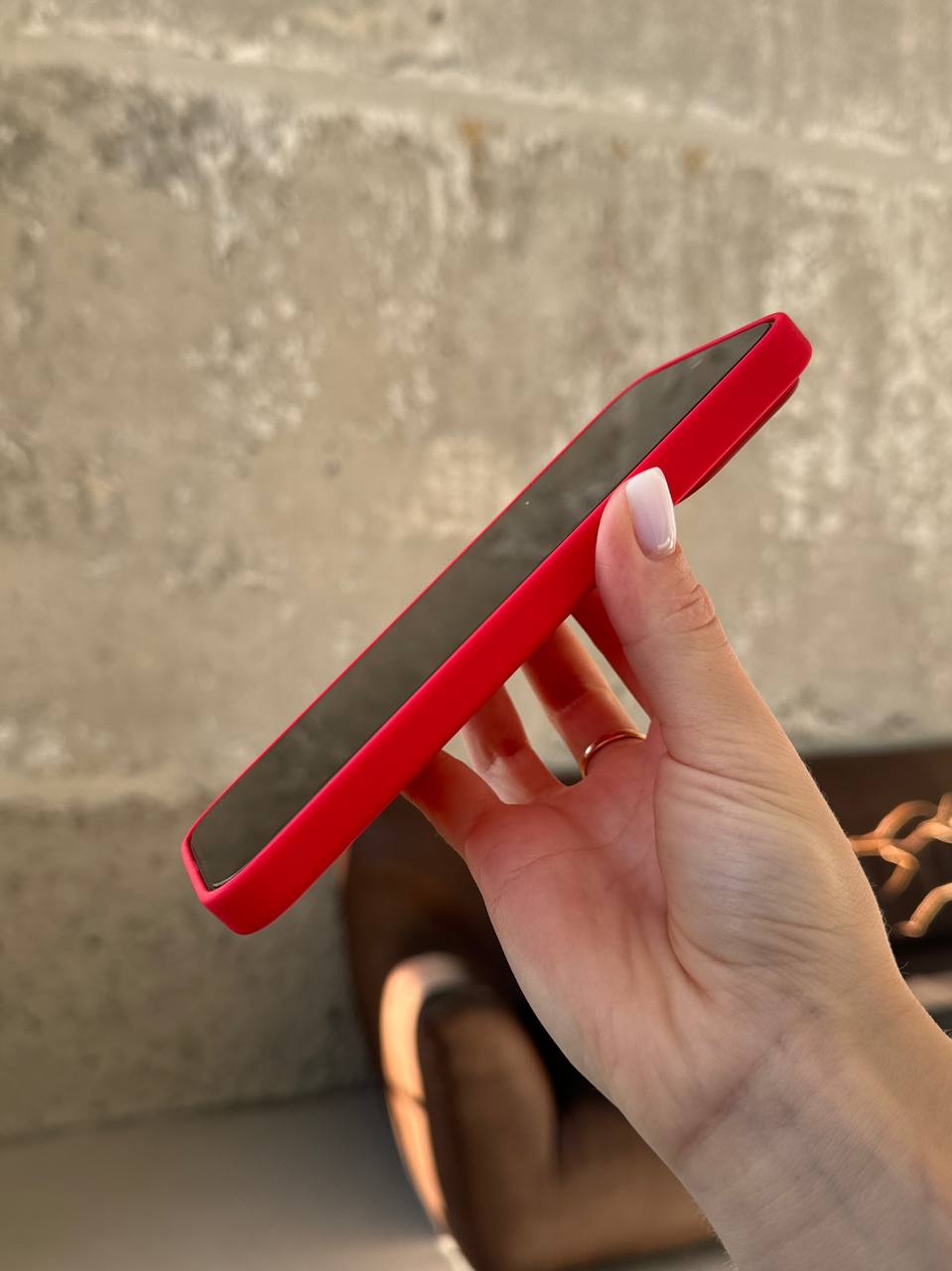 Чехол Silicone case с Magsafe на iPhone 14 Pro Red (04)