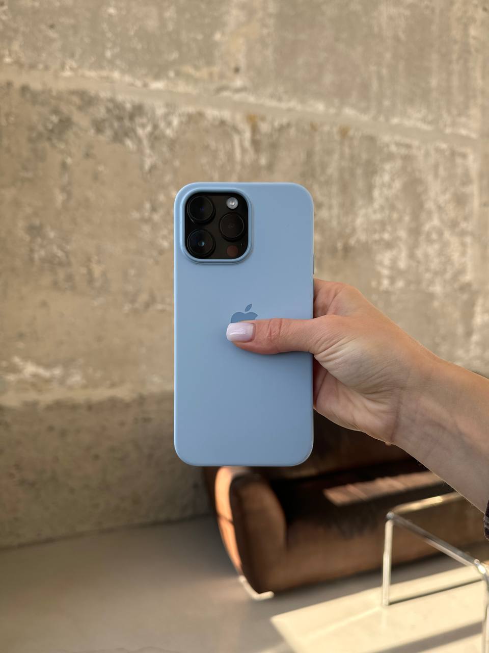 Чехол Silicone case с Magsafe на iPhone 14 Pro Sky (09)