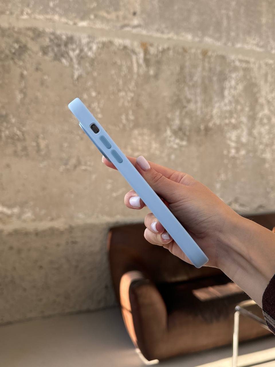 Чехол Silicone case с Magsafe на iPhone 14 Pro Sky (09)