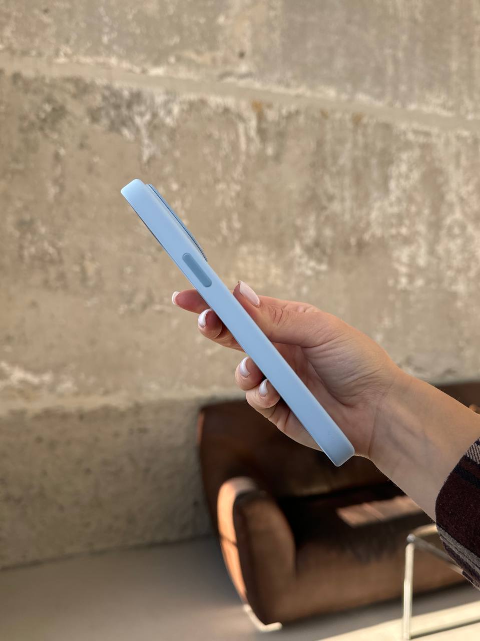 Чехол Silicone case с Magsafe на iPhone 14 Pro Sky (09)