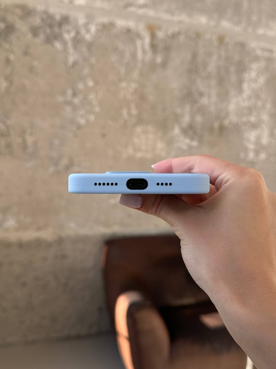 Чехол Silicone case с Magsafe на iPhone 14 Pro Sky (09)