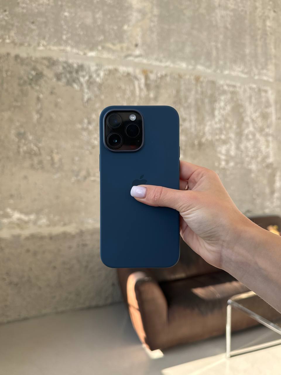 Чехол Silicone case с Magsafe на iPhone 14 Pro Max Storm Blue (07)