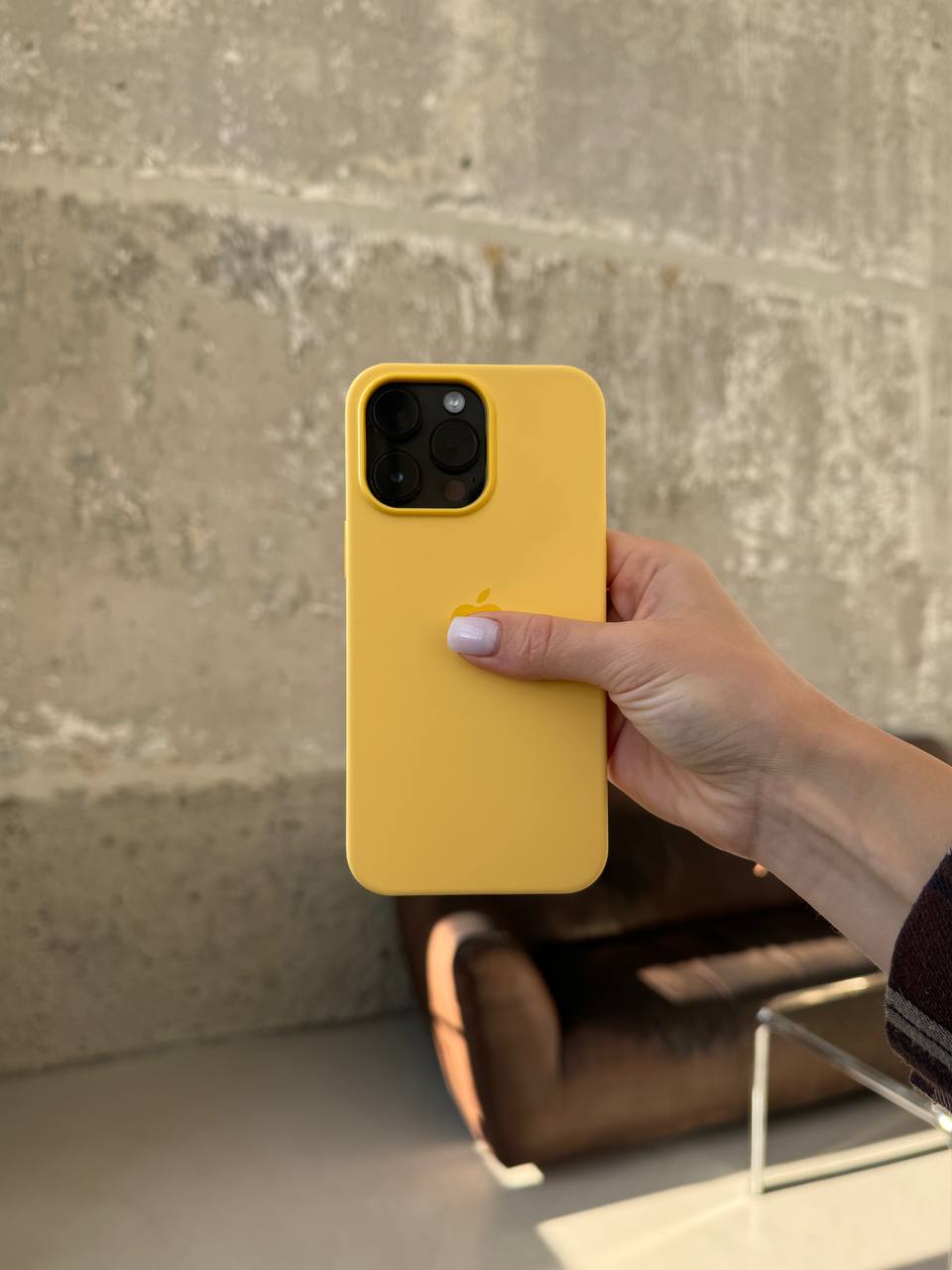 Чехол Silicone case с Magsafe на iPhone 14 Pro Max Sunglow (06)