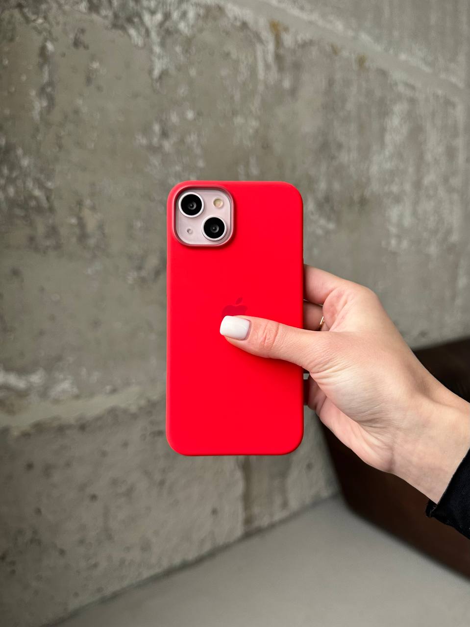 Чохол Silicone case з Magsafe на iPhone 14+ Red (04)
