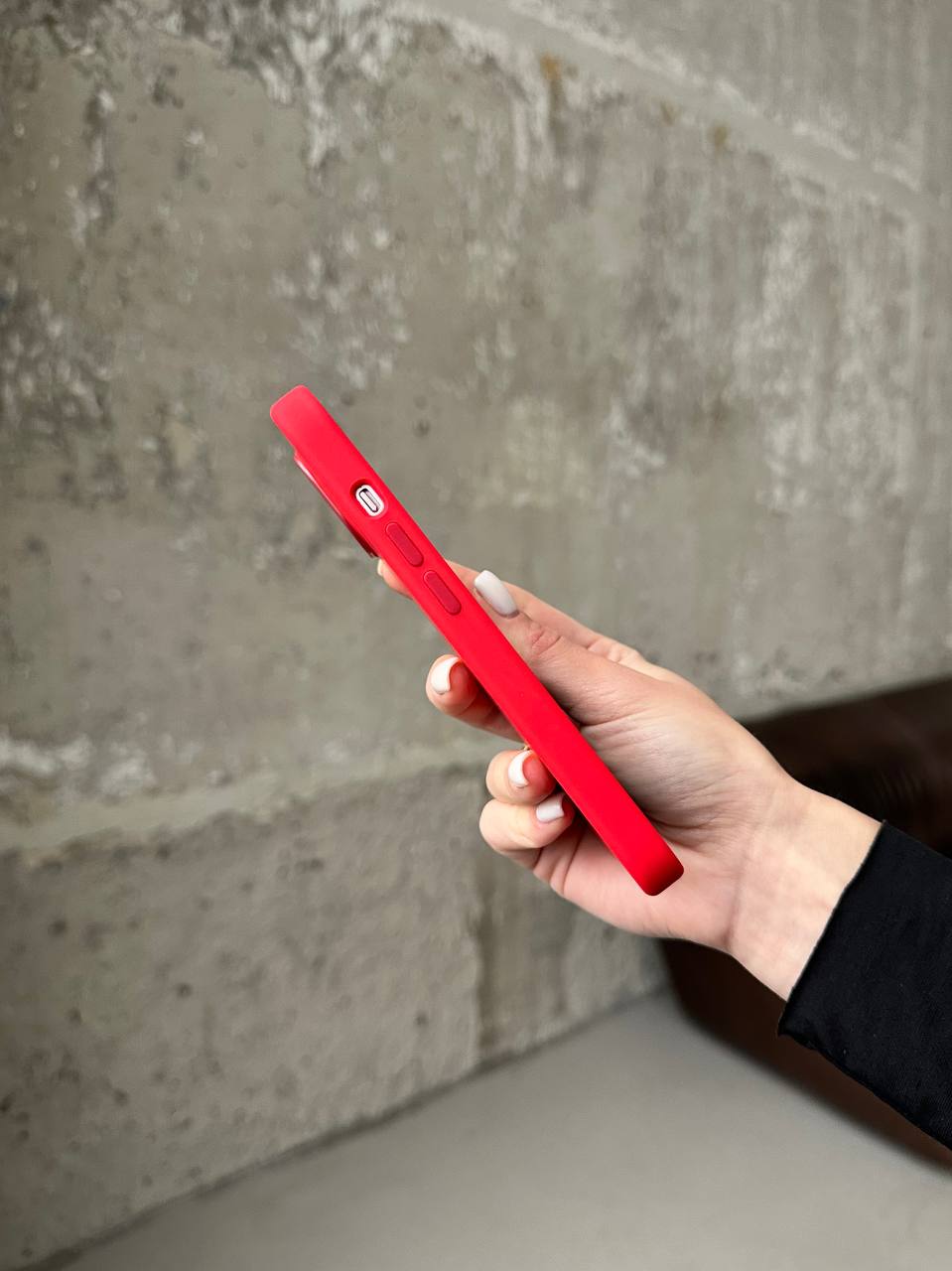 Чохол Silicone case з Magsafe на iPhone 14+ Red (04)