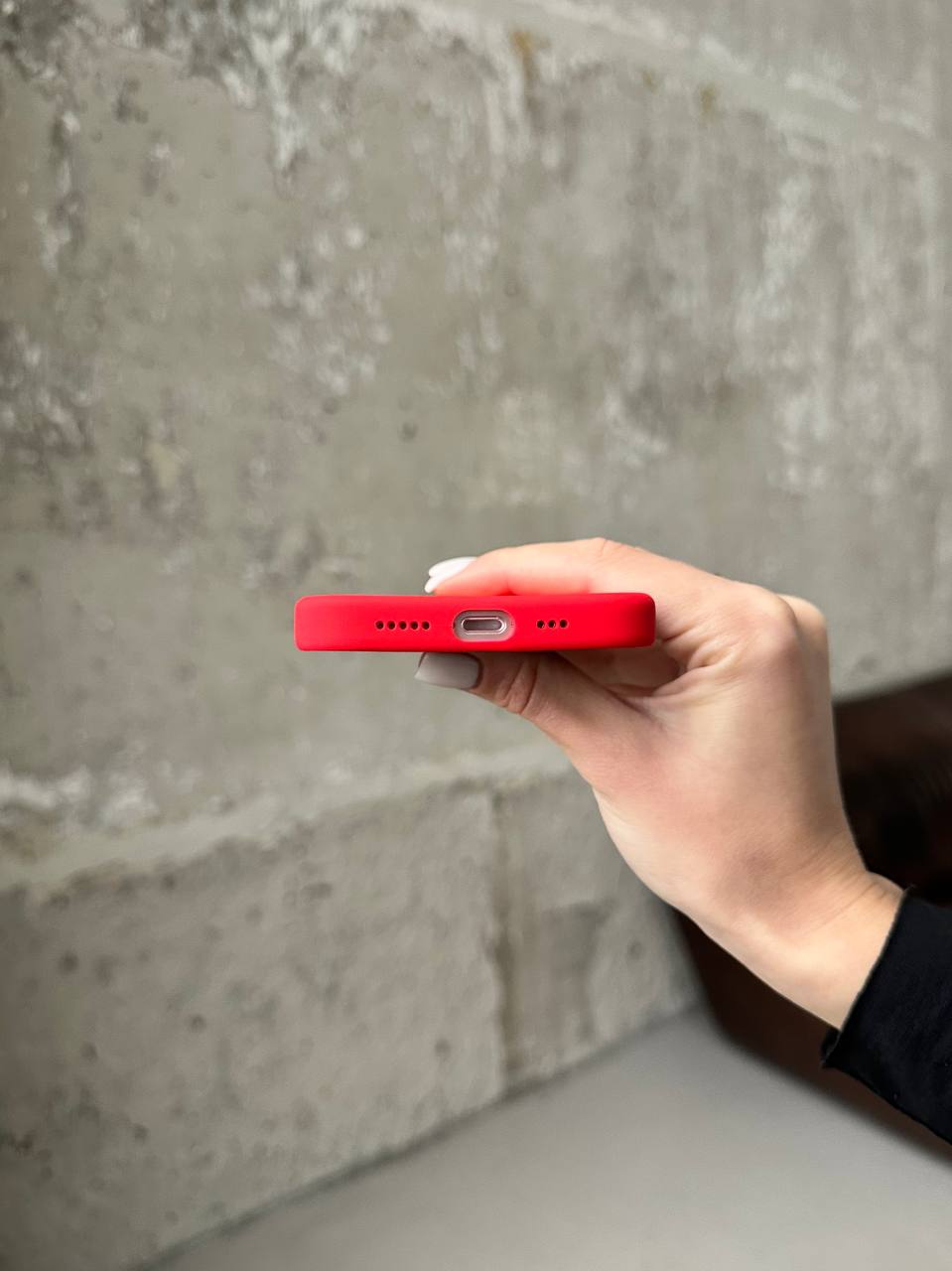 Чохол Silicone case з Magsafe на iPhone 14+ Red (04)