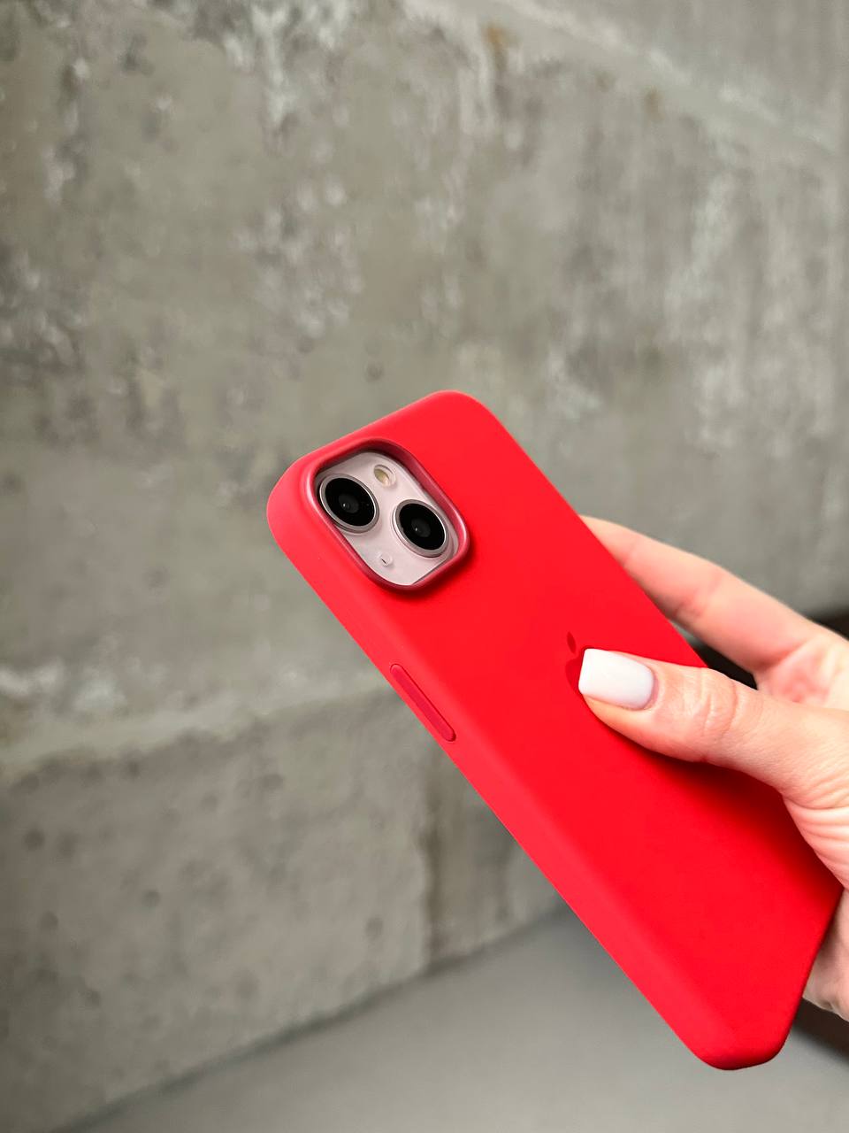 Чохол Silicone case з Magsafe на iPhone 14+ Red (04)