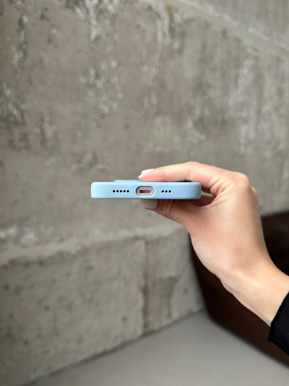 Чехол Silicone case с Magsafe на iPhone 14+ Sky (09)