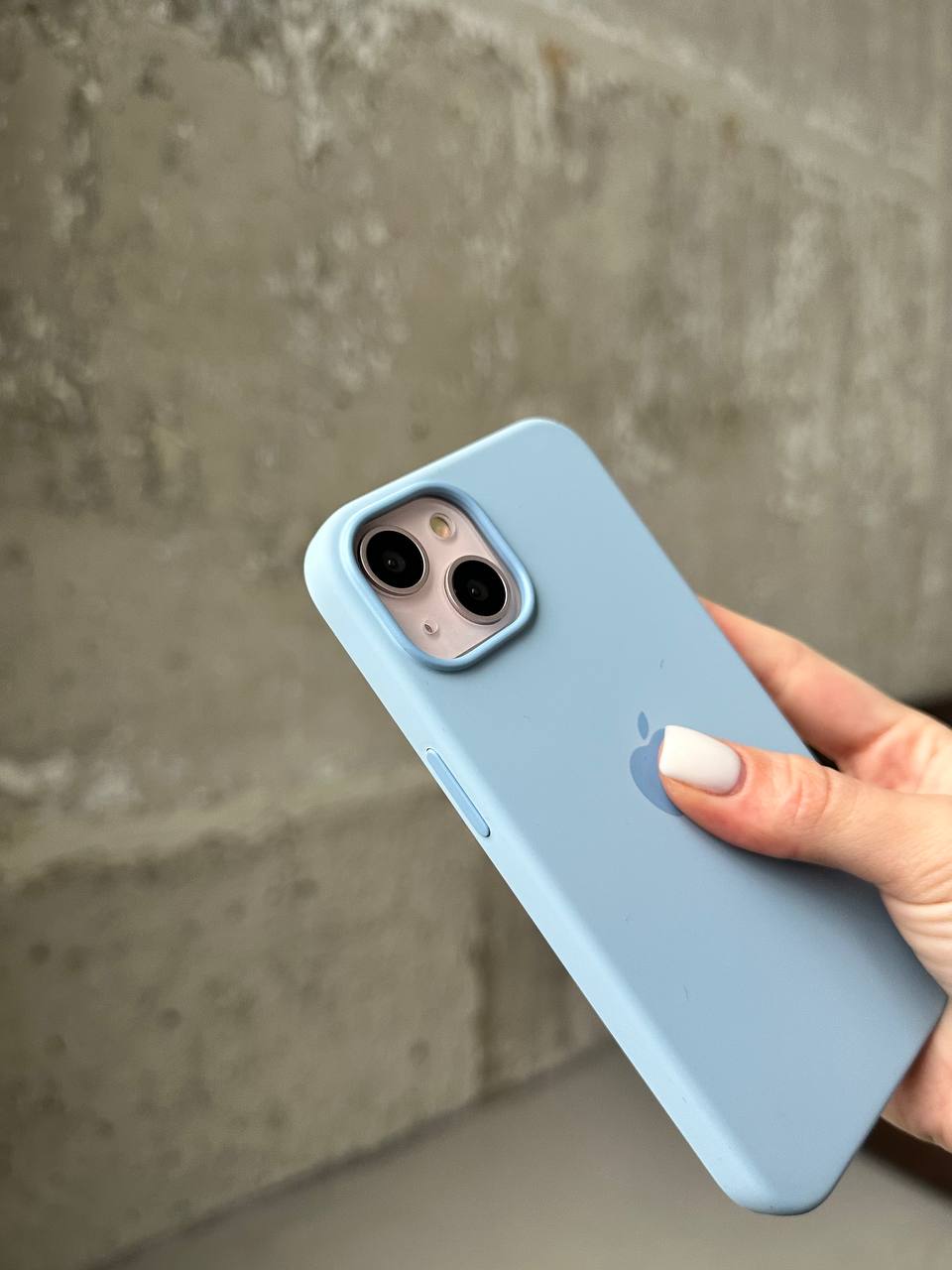 Чехол Silicone case с Magsafe на iPhone 14+ Sky (09)