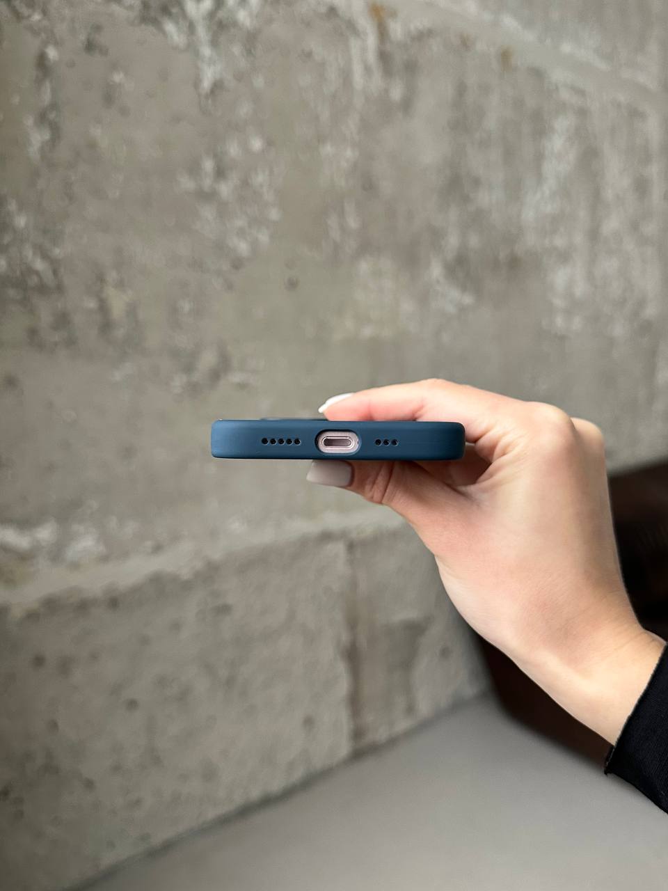 Чехол Silicone case с Magsafe на iPhone 14 Storm Blue (07)