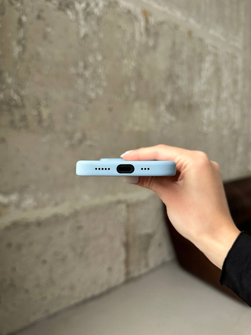 Чехол Silicone case с Magsafe на iPhone 15 Baby Blue (10)