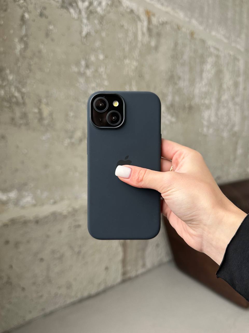 Чохол Silicone case з Magsafe на iPhone 15+ Black (01)