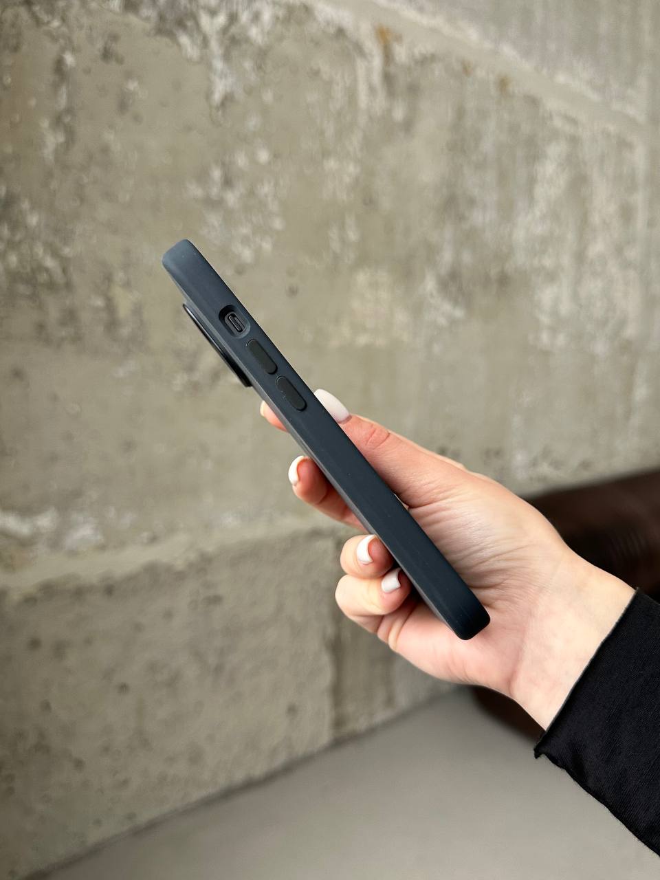 Чохол Silicone case з Magsafe на iPhone 15+ Black (01)